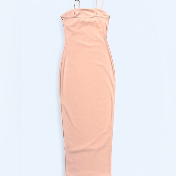 PrettyLittleThing Blush Pink Bodycon Midi Dress - Size 0 - Picture 4 of 8